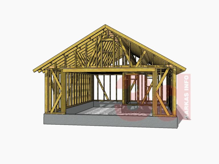 Проект гаража каркасного 6 на 6