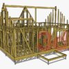 Фронтоны и коньковая балка каркасного дома Дарина 67