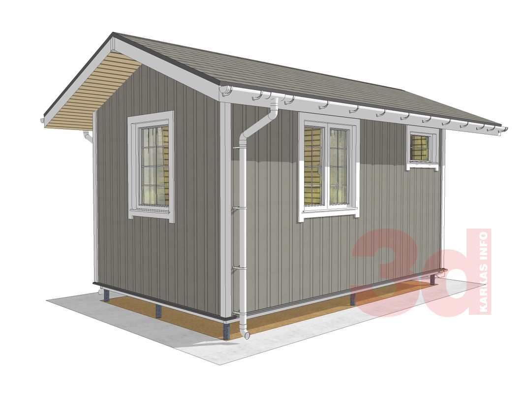Проект каркасного дома/мастерской 5х3м. – Каркас Инфо 3D